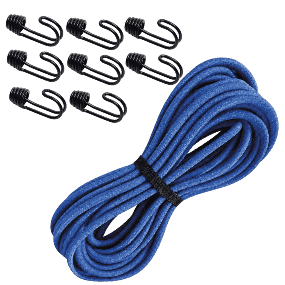 Seil · Expanderseil ø 8 mm · 10 Meter in Blau mit 8 Doppelhaken – Produktabbildung 1