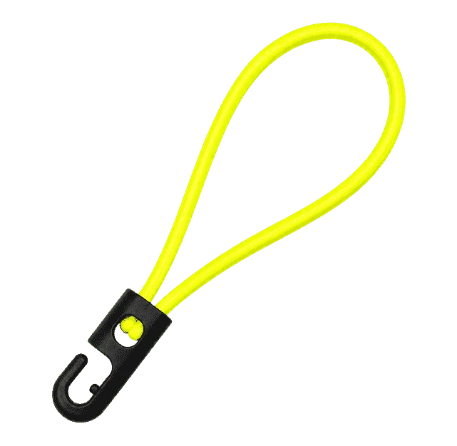 Expandergummis mit Haken 230 mm Neongelb 25 Stück – Produktabbildung 2
