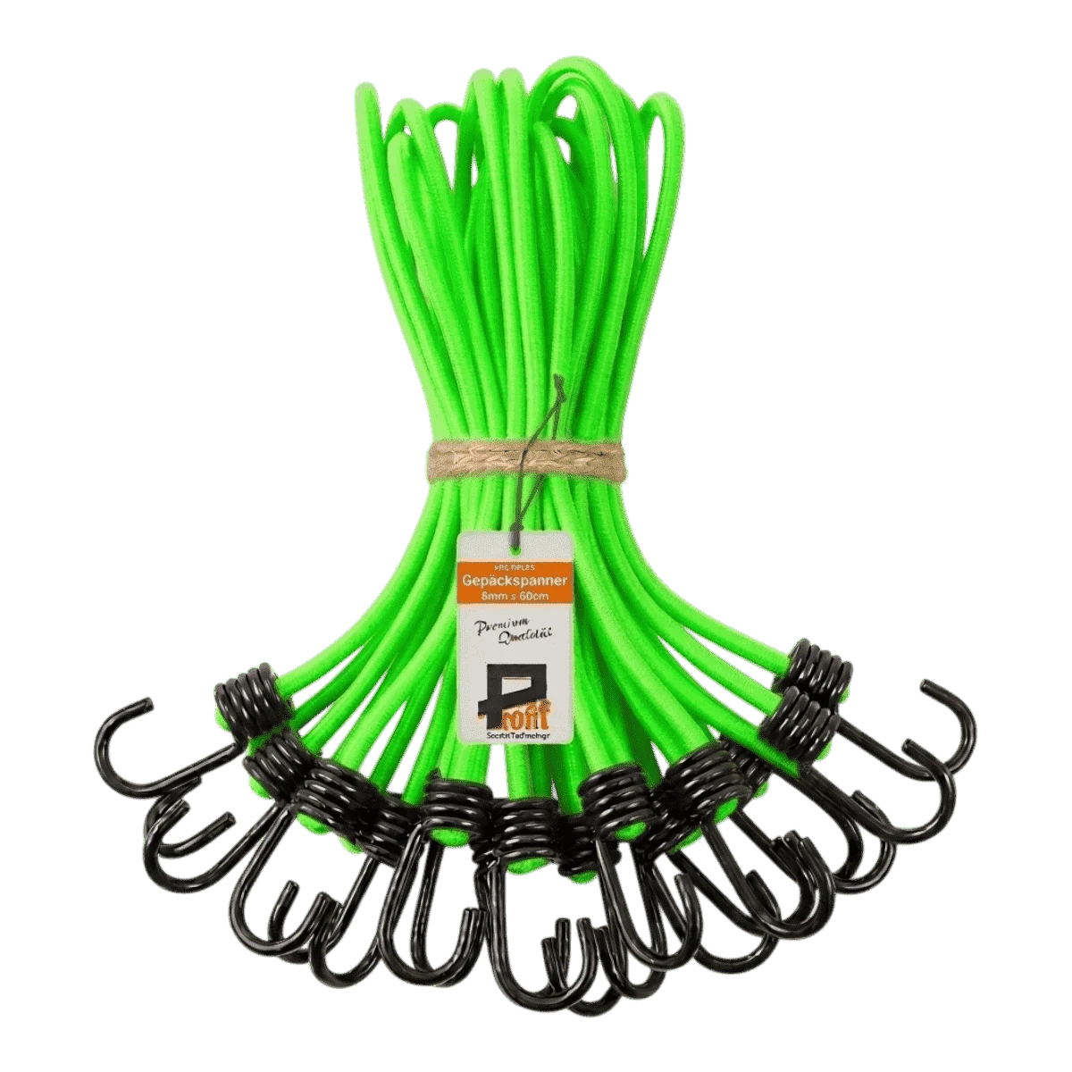 Expanderschlinge | PR20016 | Ansicht 1 Expanderschlingen mit Spiralhaken Neongrün 250 mm 25 Stück – Produktabbildung 1