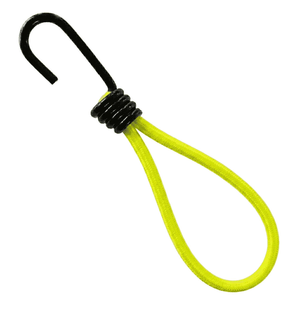 Expanderschlingen 180 mm Neongelb mit Spiralhaken 25 Stück – Produktabbildung 2
