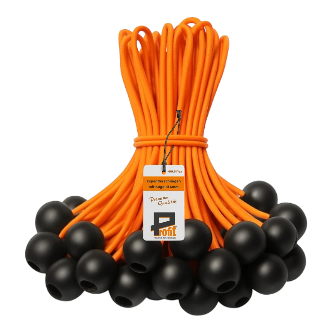 Gummischlaufen mit Kugel 250 mm Neonorange 25 Stück – Produktabbildung 1