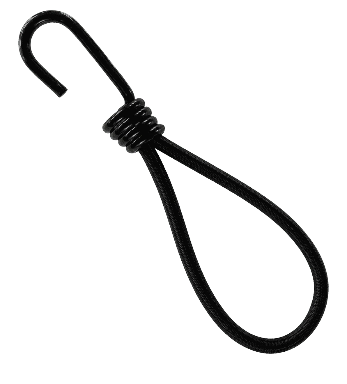 Gummischlingen 230 mm schwarz Spiralhaken 25 Stück – Produktabbildung 2