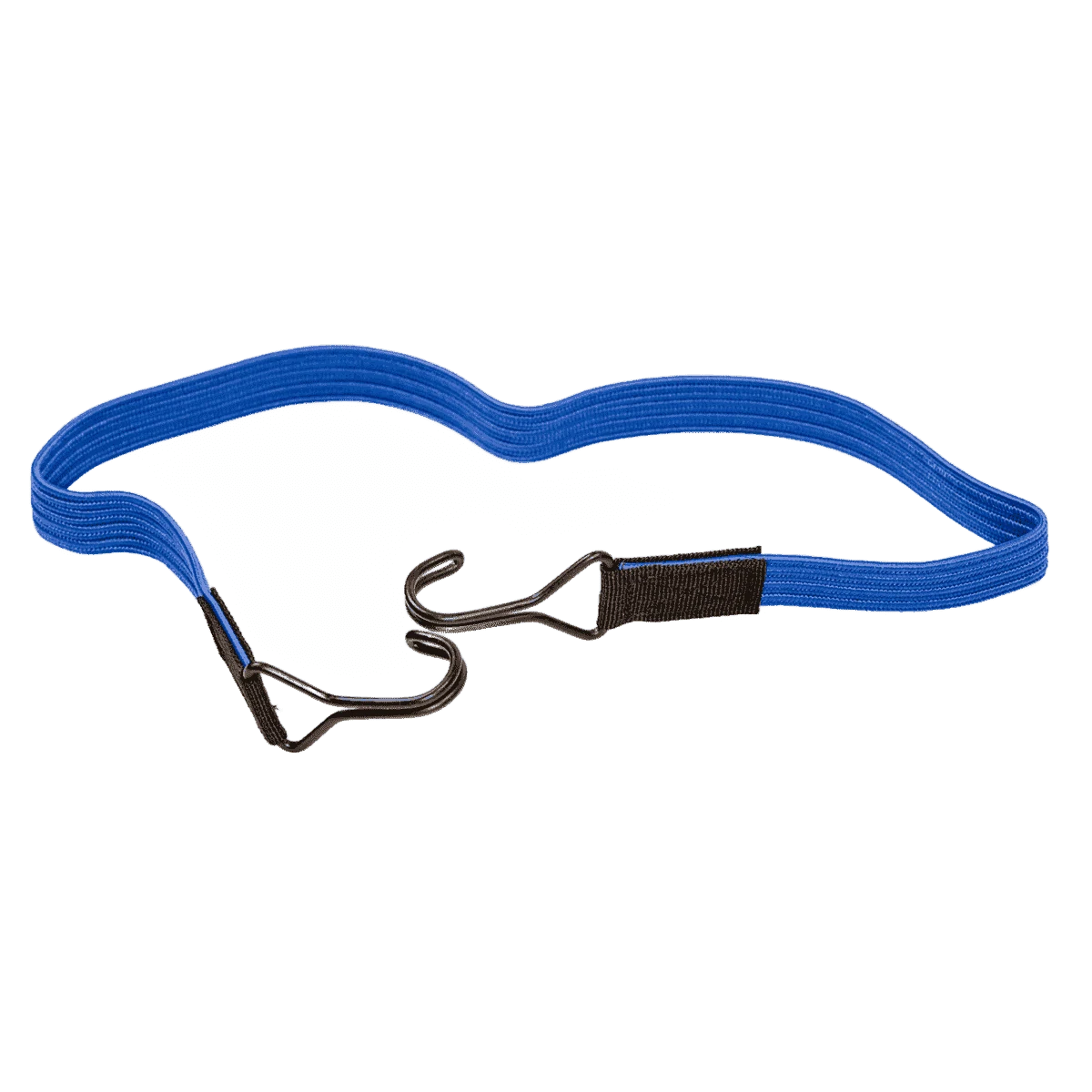 Expander mit zwei Endstücken | SW100174 | Ansicht 1 Flachbandgummi 2 Doppelhaken Blau 80 cm VE 10 Stück – Produktabbildung 1