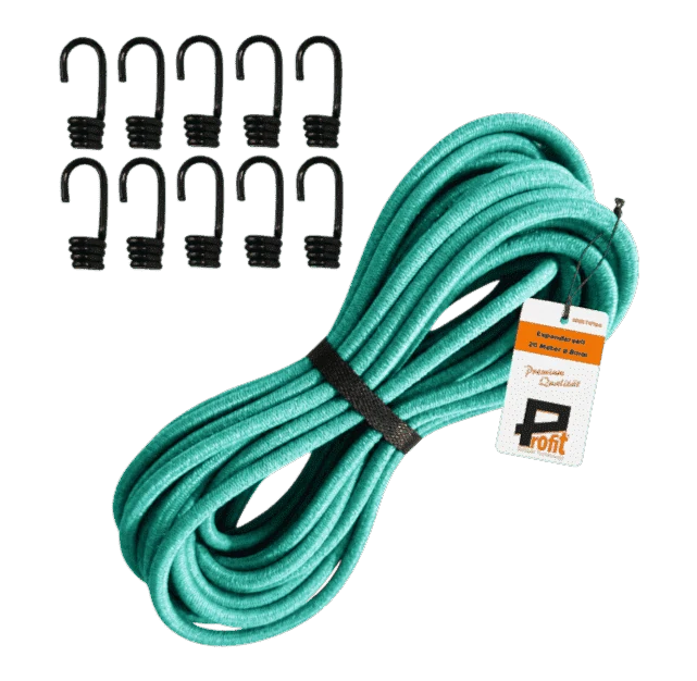 Expanderseil-Set 8 mm · 10 m Grün · 10 Spiralhaken – Produktabbildung 1