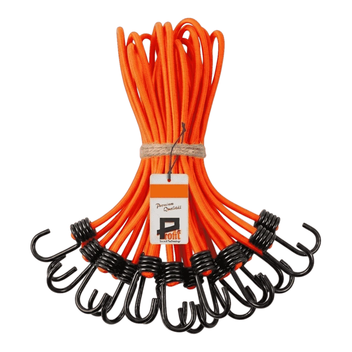 Expanderschlinge | PR20018 | Ansicht 1 Planengummis Neonorange 250 mm mit Spiralhaken 25 Stück – Produktabbildung 1