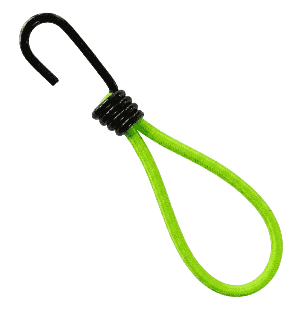 Spanngummis Neongrün 200 mm mit Spiralhaken 25 Stück – Produktabbildung 2