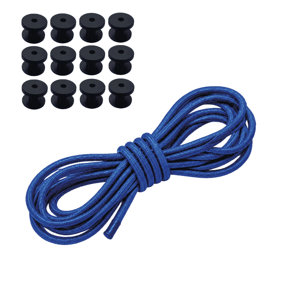Konfektionsset | SWZSK022 | Ansicht 1 Planenseil-Set 6 mm · 10 m Blau · 12 Rundknöpfe – Produktabbildung 1
