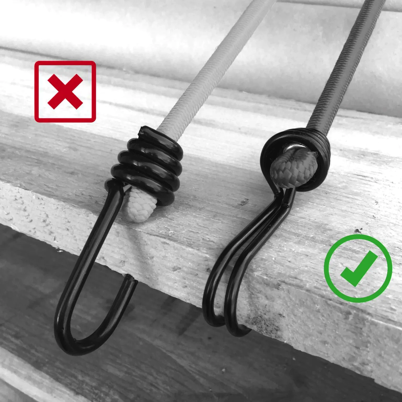Expanderseil 2 extra starken Doppelhaken Rot 150 cm – Produktabbildung 2