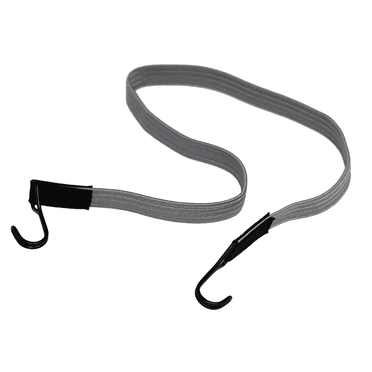 Gummiflachband Grau 100 cm 2 Haken · 10 Stück pro VE – Produktabbildung 1
