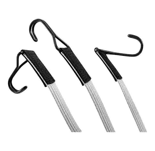 Flachbandgummi 2 Haken 60 cm Gelb Schwarz 10 Stück pro VE – Produktabbildung 2
