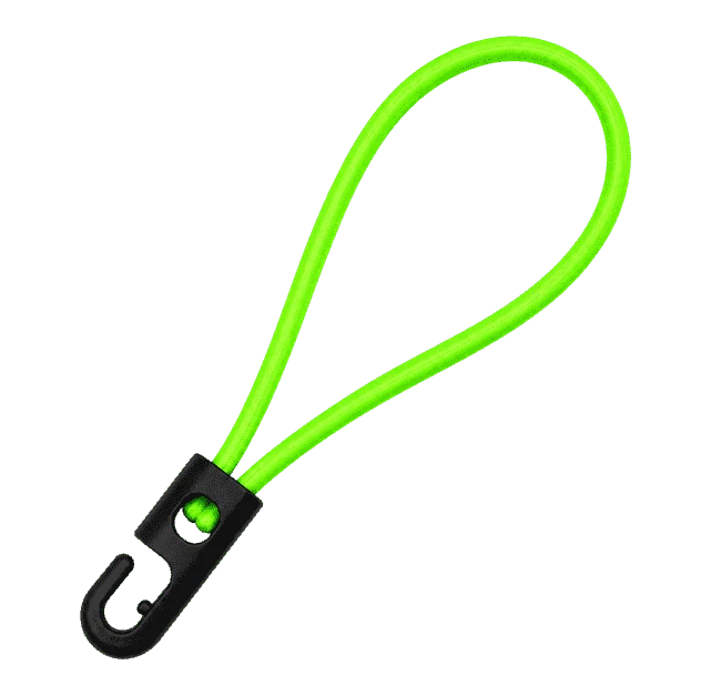 Gummis mit Haken 250 mm Neongrün 25 Stück – Produktabbildung 2
