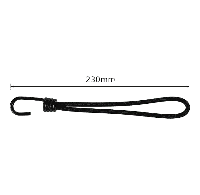 Gummischlingen 230 mm schwarz Spiralhaken 25 Stück – Produktabbildung 3