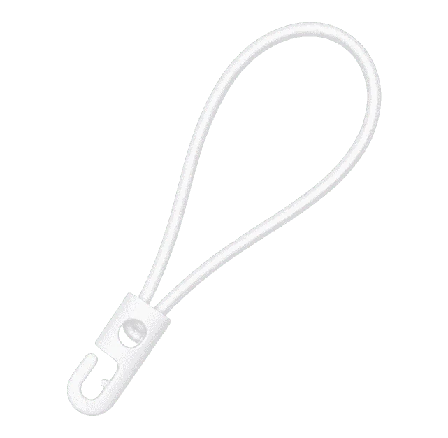 Spanngummis mit Kunststoffhaken Weiß 180 mm 25 Stück – Produktabbildung 2