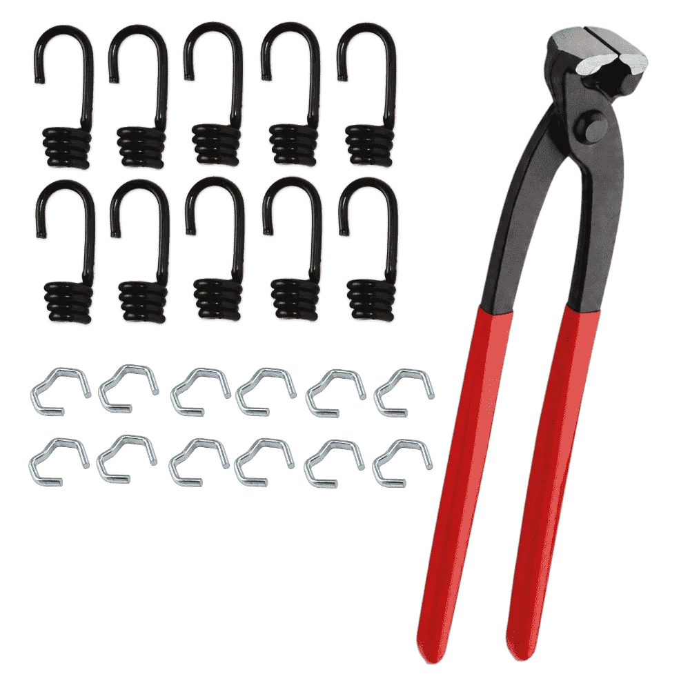 Zangen-Set · Spezialzange + 10 Stahlklammern 10 mm + 10 Spiralhaken – Produktabbildung 1