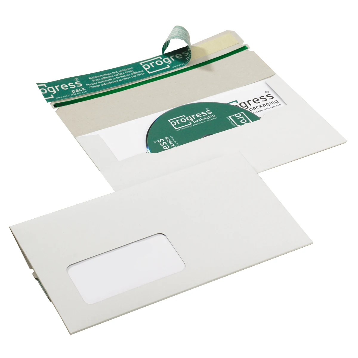 CD-Mailer DIN lang aus Vollpappe in weiß | PPC06.01 | Ansicht 1 CD-Mailer DIN lang aus Vollpappe in weiß – Produktabbildung 1
