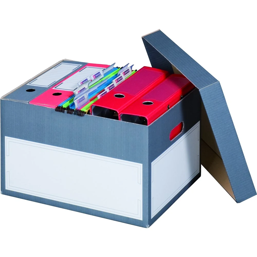 Archivbox S mit Deckel, 413x330x265mm – Kartons für Transport und Aufbewahrung – Ansicht 1 Produktabbildung zu Archivbox S mit Deckel, 413x330x265mm – Ansicht 1