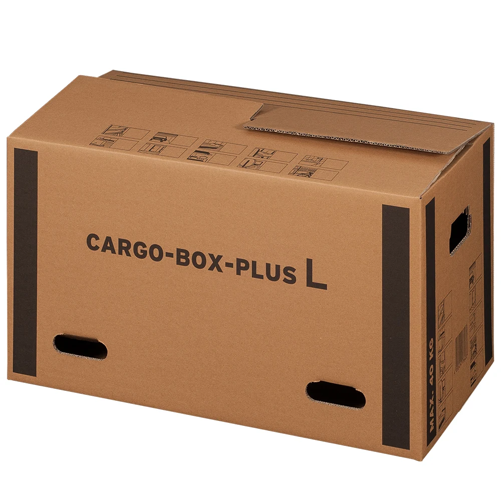 Produktabbildung zu CargoBox Plus L, braun, 64x34x36cm, 2-wellig,VE 10 – Ansicht 1