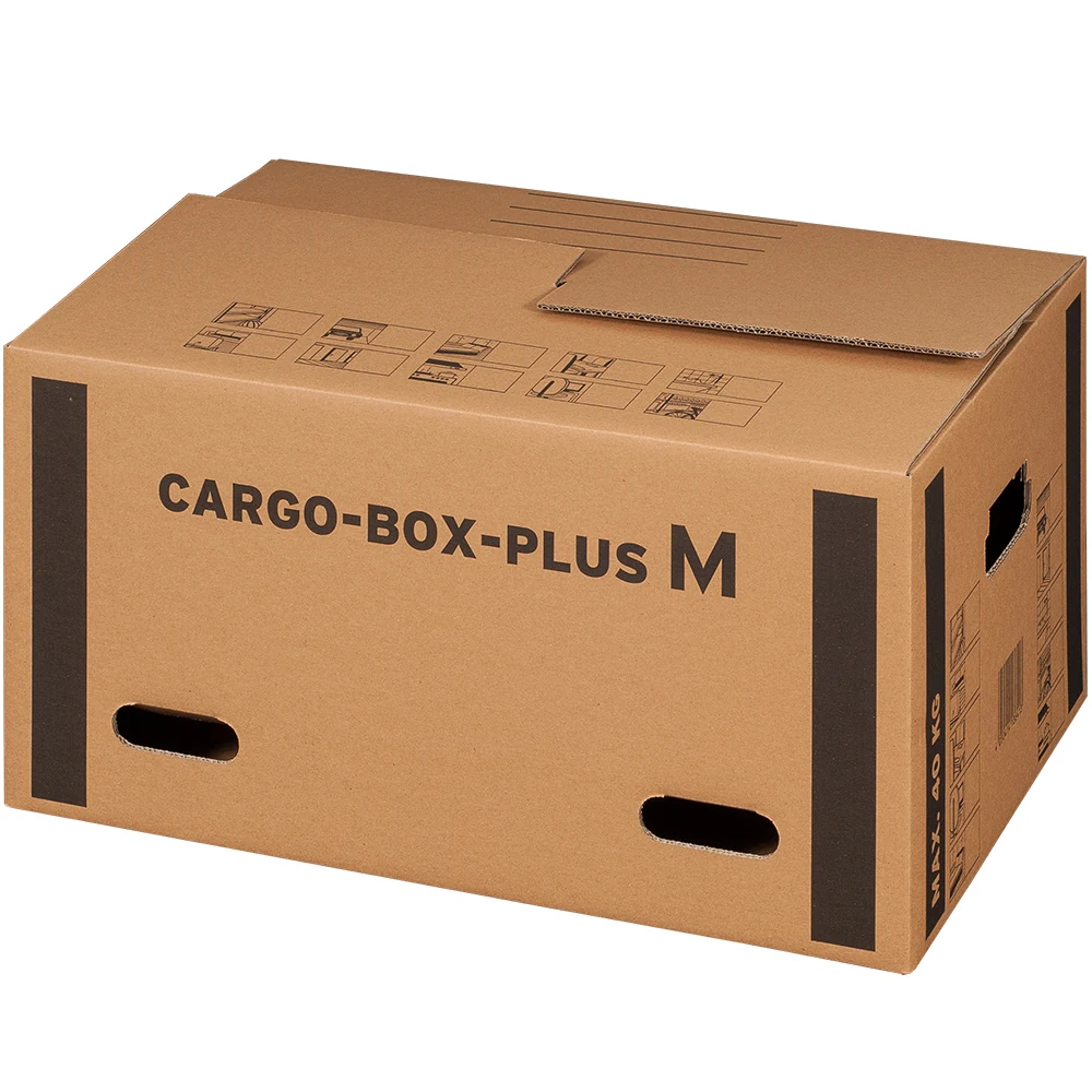 Produktabbildung zu CargoBox Plus M 60x40x30cm, 72l, 2-wellig, VE 10 – Ansicht 1