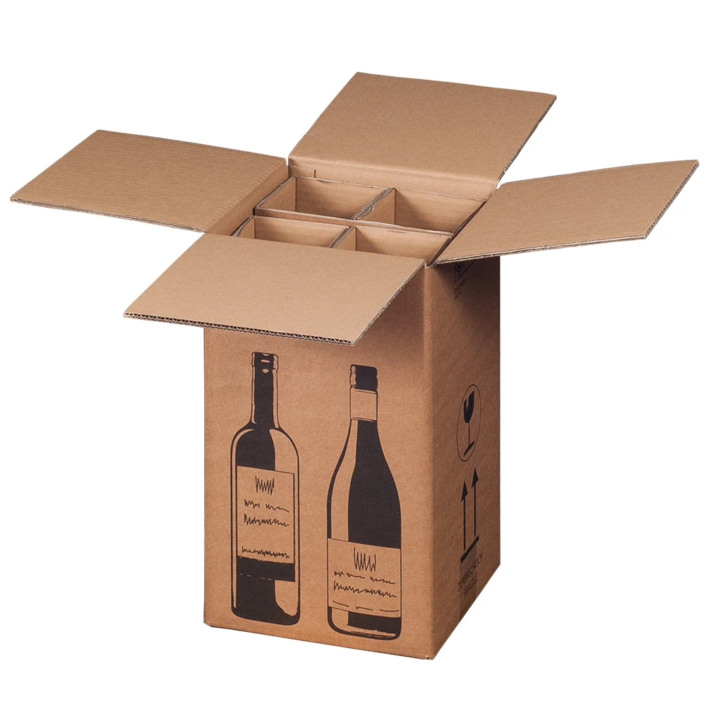 Versandkarton f. Flaschen, 212x204x368mm – Flaschen und Getränke passend verpacken – Ansicht 1 Produktabbildung zu Versandkarton f. Flaschen, 212x204x368mm – Ansicht 1