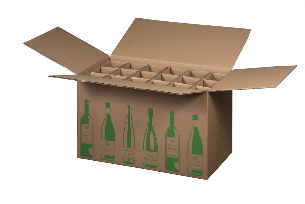 Faltkarton für 18er Flaschen, 628x305x368mm – Produktabbildung 1