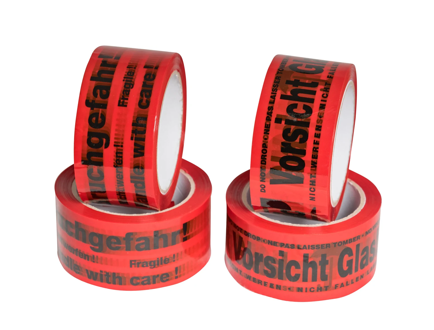 Serienabbildung des Herstellers: PP Signalklebeband "Vorsicht Glas" - 3-sprachig