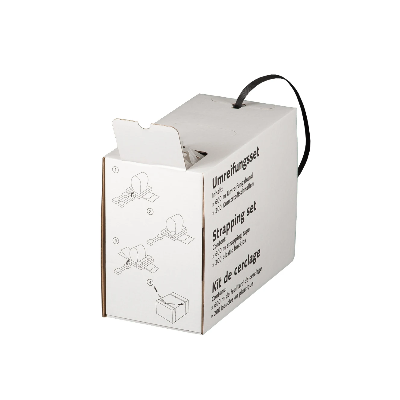 Anwendungsabbildung des Herstellers: Umreifungsset, 600m PP-Band+200 PP-Verschluss