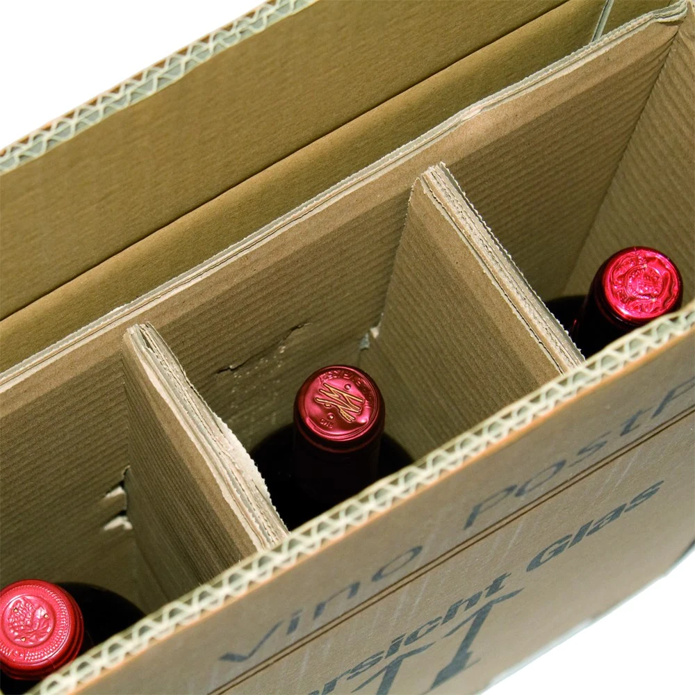 Anwendungsabbildung des Herstellers: Versandkarton für 3er Flaschen, 305x108x368mm